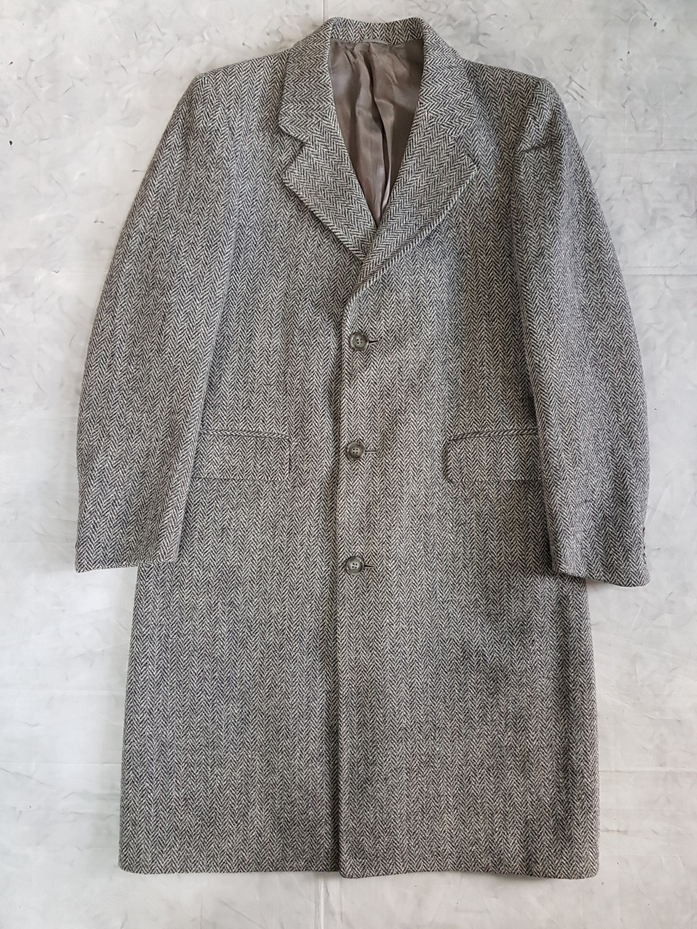 Vintage 90s HARRIS TWEED Wool Overcoat